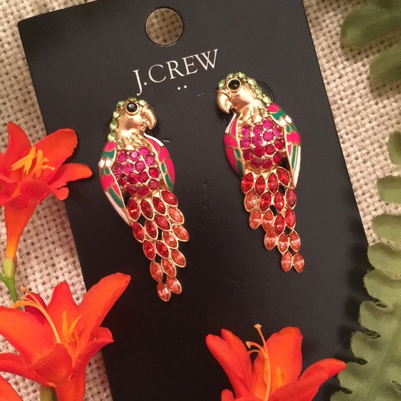 J. Crew Jewelry - J. Crew Gemstone Parrot Factory Earrings Enamel